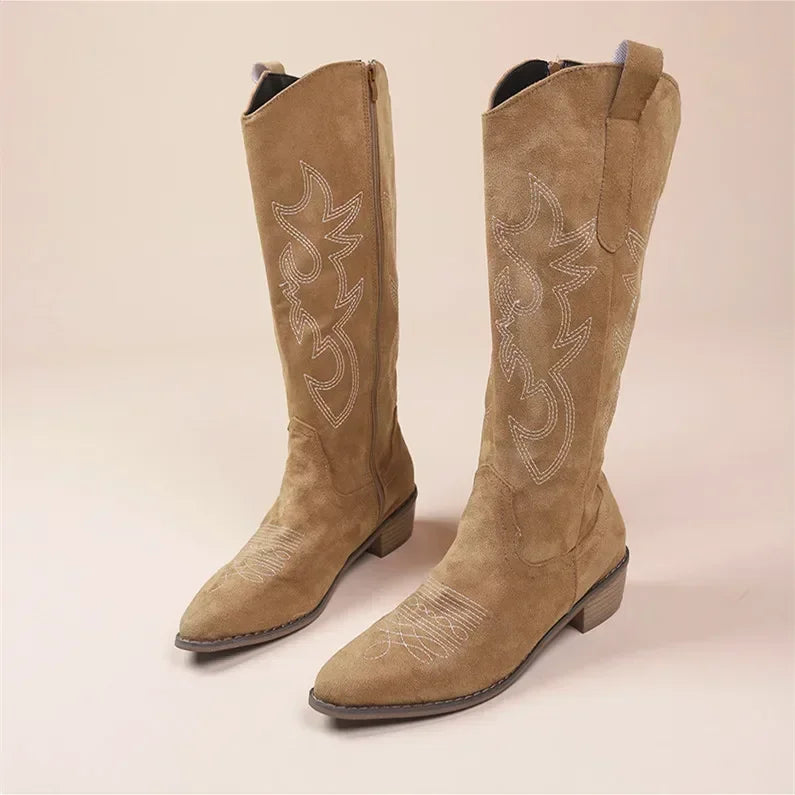 Stylish Women's Cowboy Boots in Suede | Rafaela