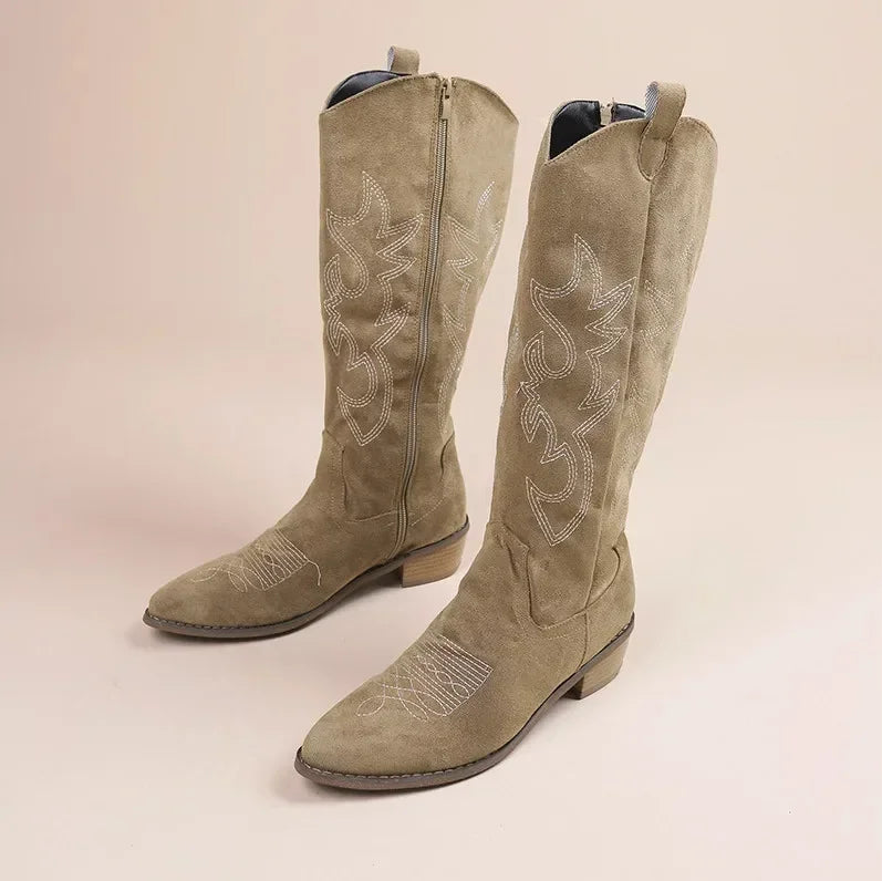 Stylish Women's Cowboy Boots in Suede | Rafaela