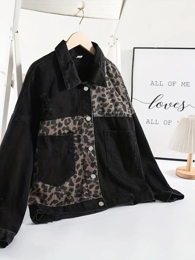 Leopard Print Denim Jacket | Jennifer