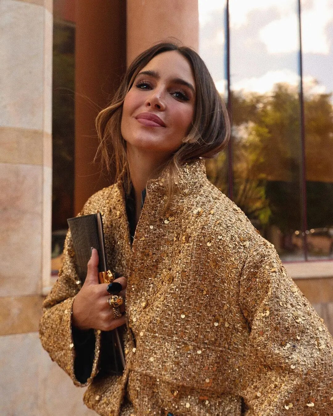 A golden statement jacket that completes any look | Aurelia