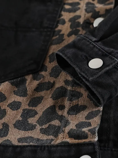 Leopard Print Denim Jacket | Jennifer