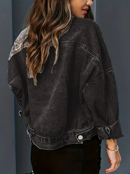 Leopard Print Denim Jacket | Jennifer