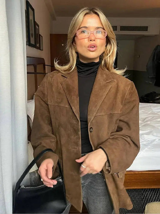 Vintage Suede Blazer Jacket | Maribel