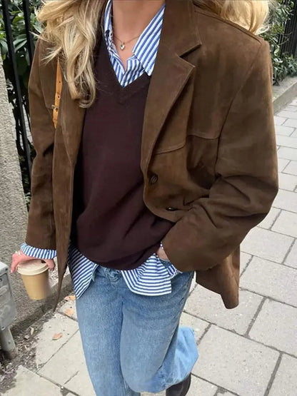 Vintage Suede Blazer Jacket | Maribel