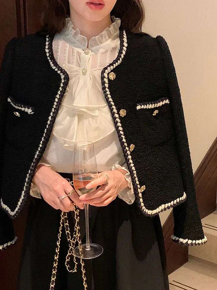 Vintage Tweed Blazer with Gold Buttons | Amélie