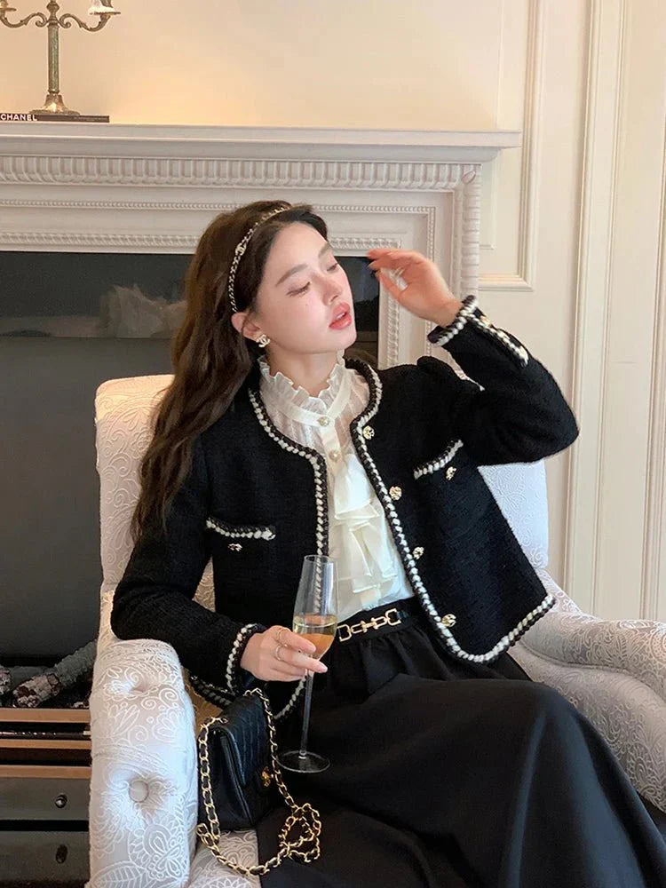 Vintage Tweed Blazer with Gold Buttons | Amélie