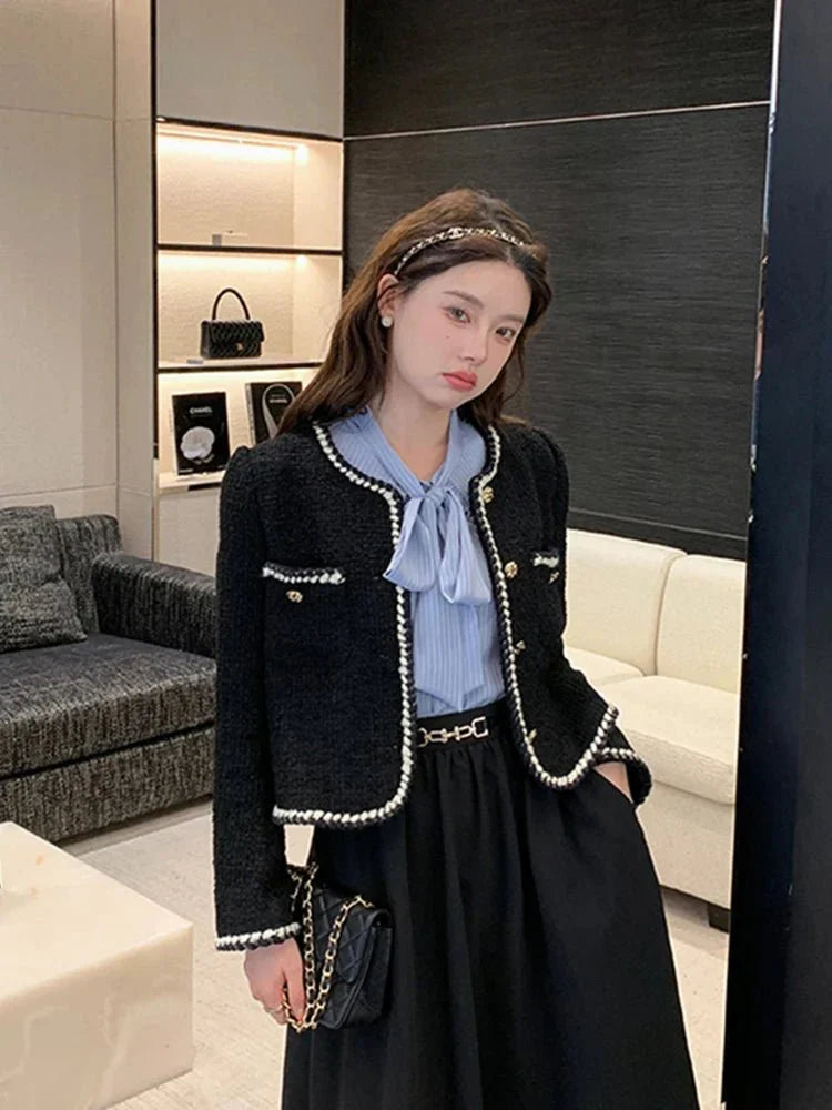 Vintage Tweed Blazer with Gold Buttons | Amélie