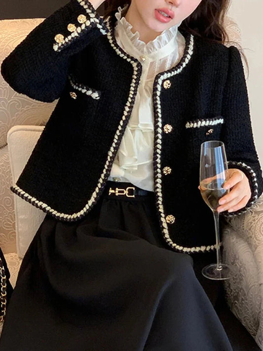 Vintage Tweed Blazer with Gold Buttons | Amélie