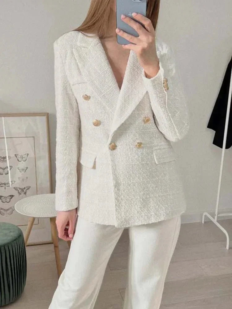 Tweed Double-Breasted Blazer | Vivienne