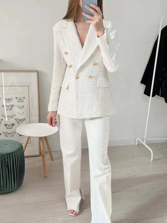 Tweed Double-Breasted Blazer | Vivienne