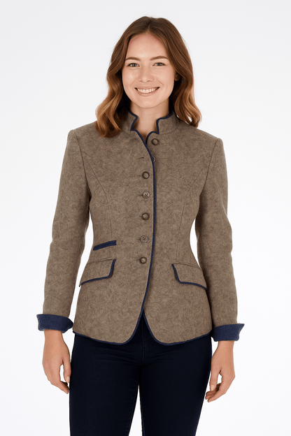Classic Stand Collar Blazer | Elise
