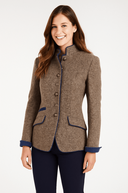 Classic Stand Collar Blazer | Elise