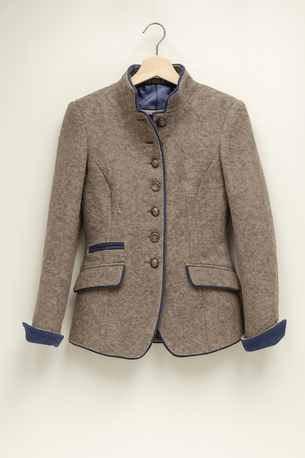 Classic Stand Collar Blazer | Elise